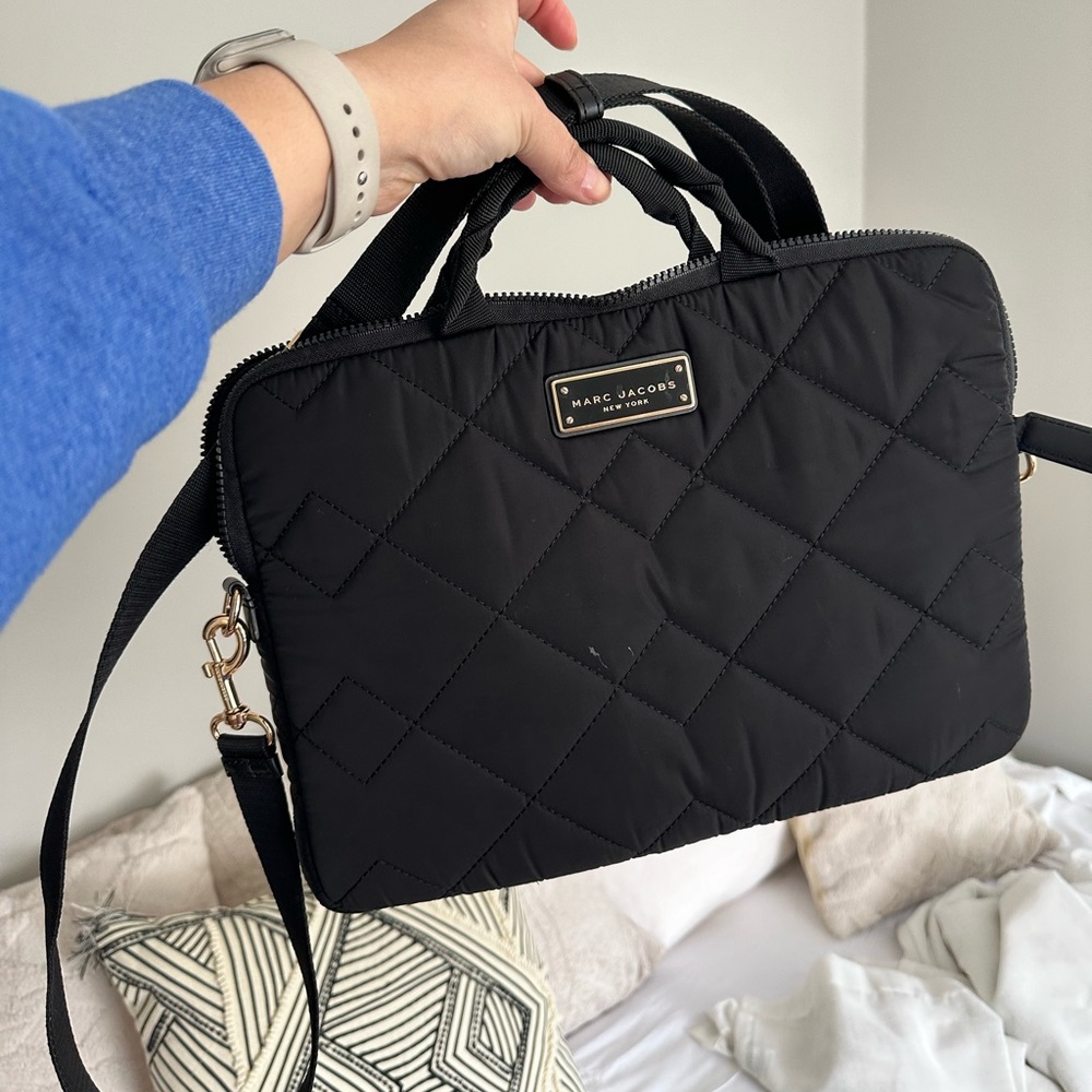 Marc Jacobs quilted nylon laptop bag